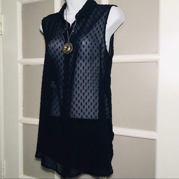 MNG BLUE NAVY SUIT ROSITA BLOUSE - Picture 3 of 8